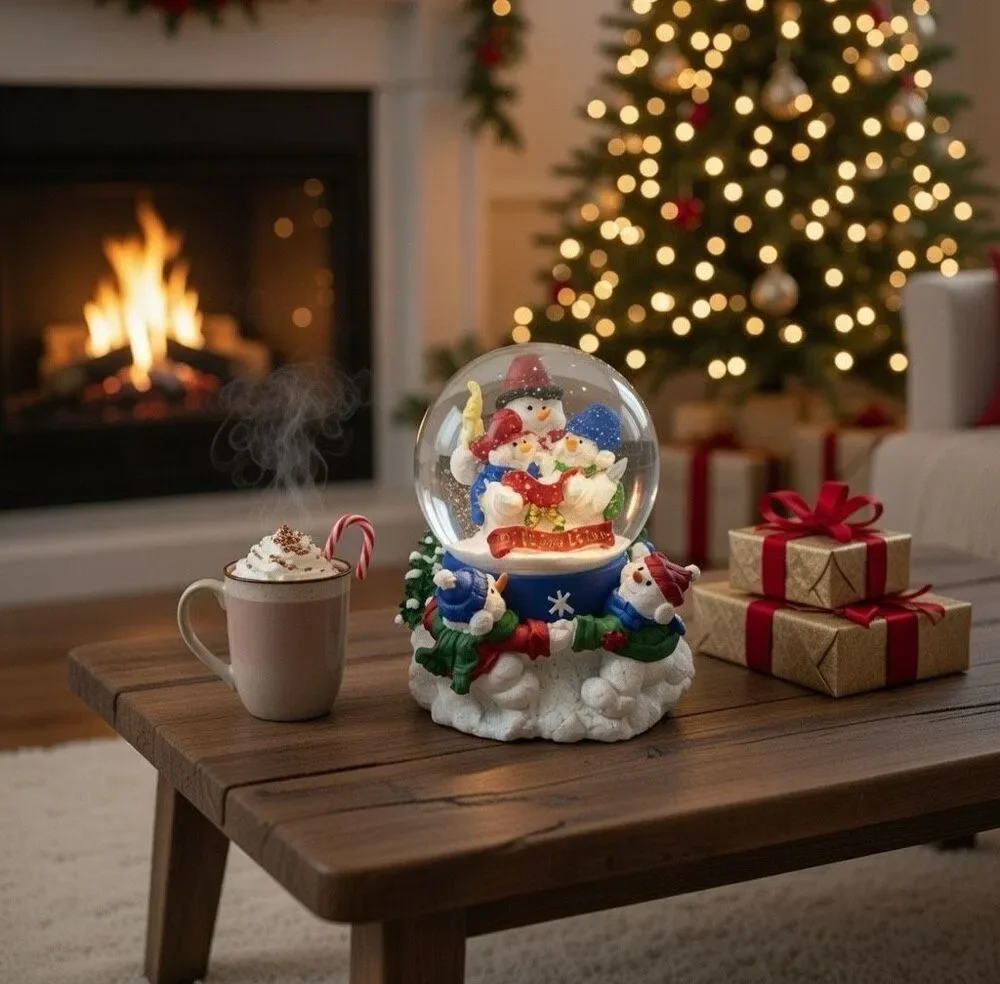 Christmas Snowman Musical Snow Globe- plays White Christmas. Approx 5 “ Tall